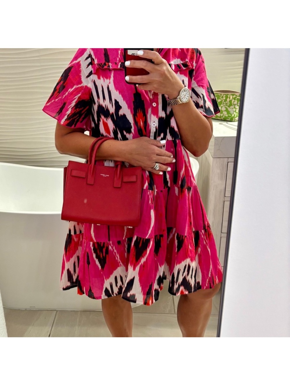 Listing for Mom - Saint Laurent Red Small Sac de Jour Leather Tote - Picture 5 of 5